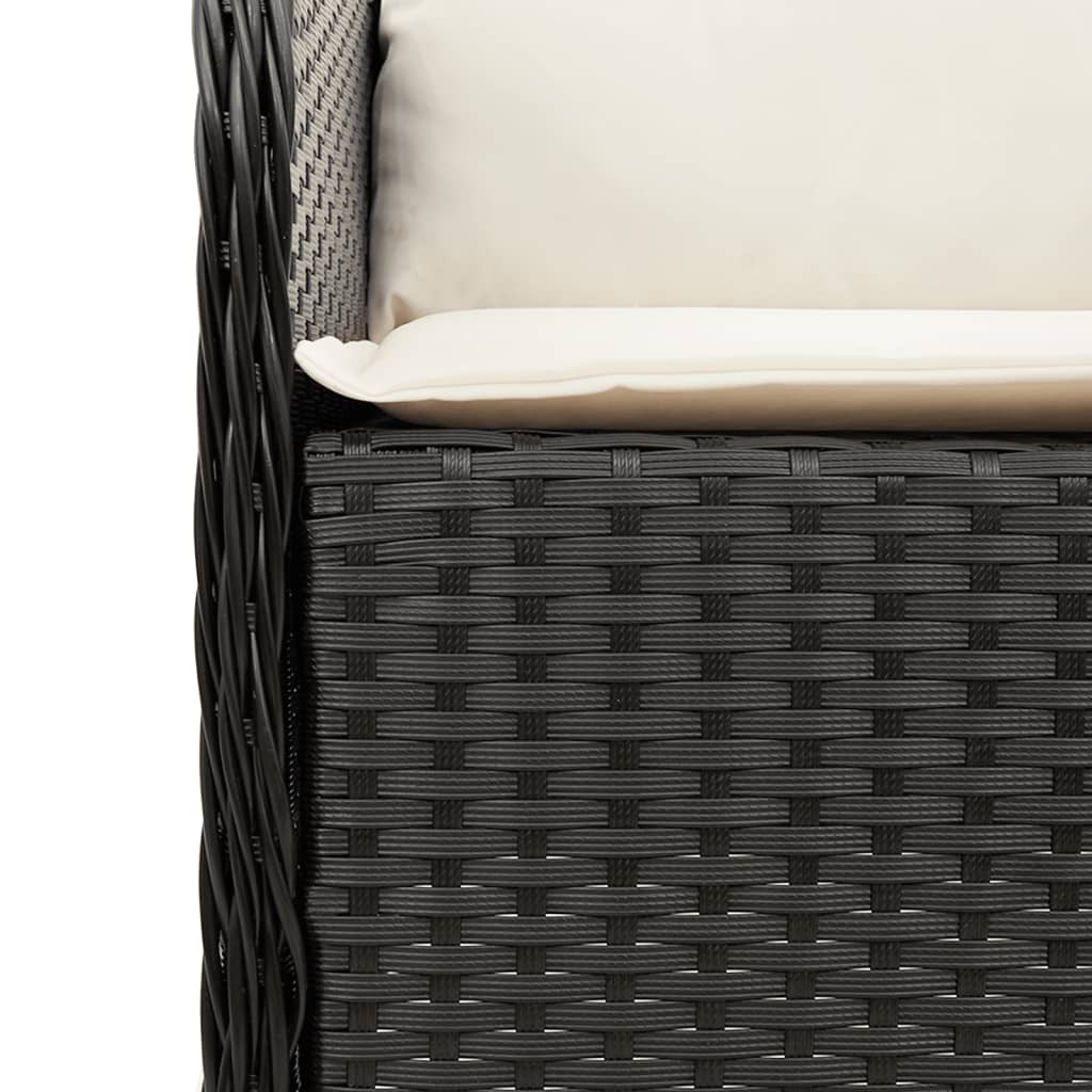 Set da Pranzo da Giardino 5 pz Nero con Cuscini in Polyrattan | homemem39