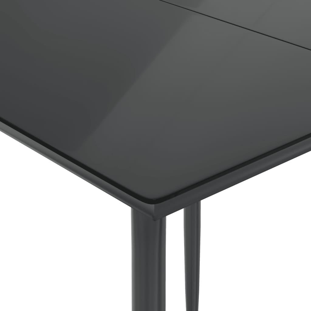 Set da Pranzo da Giardino 3 pz con Cuscini Nero in Polyrattan - homemem39