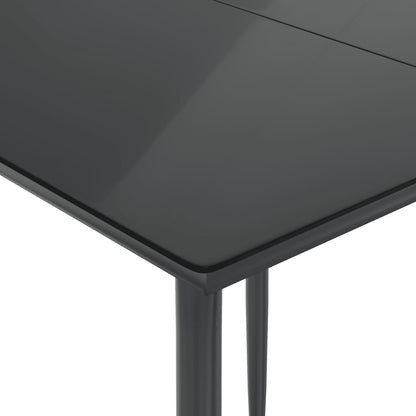 Set da Pranzo da Giardino 3 pz con Cuscini Nero in Polyrattan - homemem39