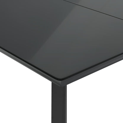 Set da Pranzo da Giardino 5 pz Nero con Cuscini in Polyrattan - homemem39