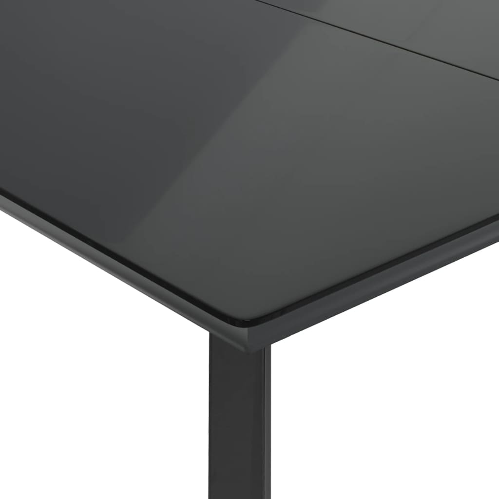 Set da Pranzo da Giardino 7 pz Nero con Cuscini in Polyrattan - homemem39