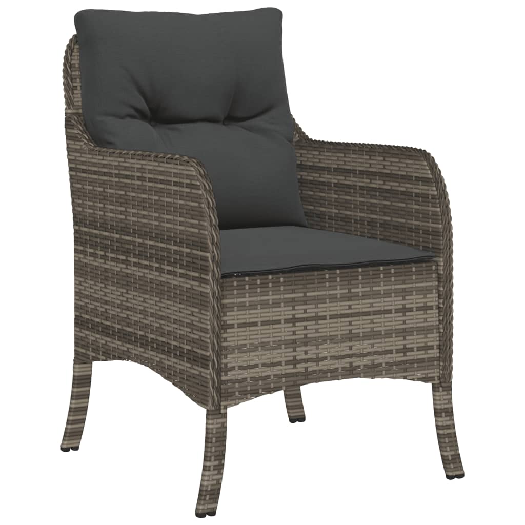 Set da Pranzo da Giardino 7 pz con Cuscini in Polyrattan Grigio | homemem39