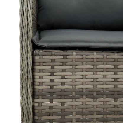 Set da Pranzo da Giardino 9 pz con Cuscini in Polyrattan Grigio | homemem39