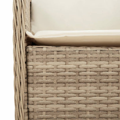 Set da Pranzo da Giardino 9 pz con Cuscini Beige in Polyrattan - homemem39