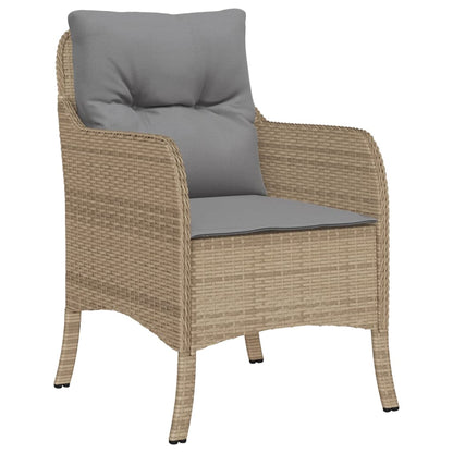 Set da Pranzo da Giardino 7 pz con Cuscini Beige in Polyrattan | homemem39