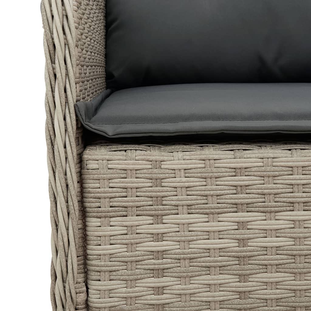 Set Pranzo da Giardino 5pz con Cuscini Grigio Chiaro Polyrattan | homemem39