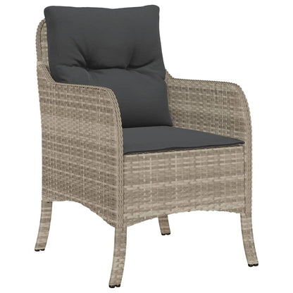Set Pranzo da Giardino 5pz con Cuscini Grigio Chiaro Polyrattan | homemem39