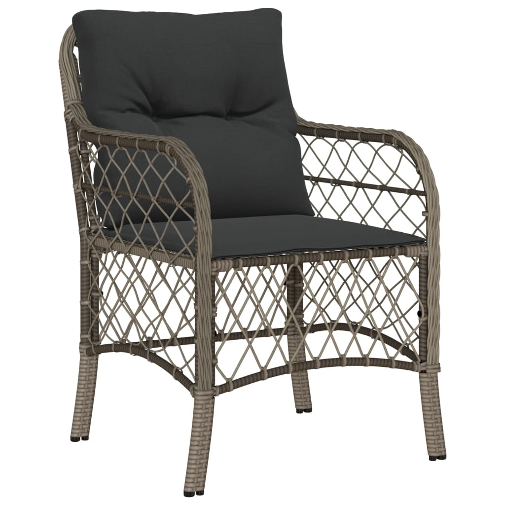 Set da Bistrò 3 pz con Cuscini Grigio in Polyrattan - homemem39
