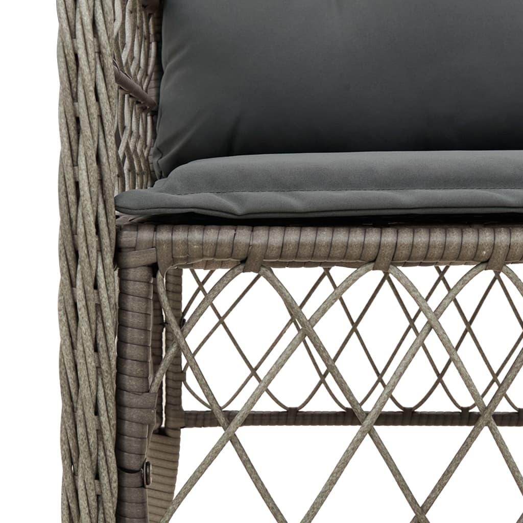 Set da Pranzo da Giardino 5 pz con Cuscini in Polyrattan Grigio - homemem39