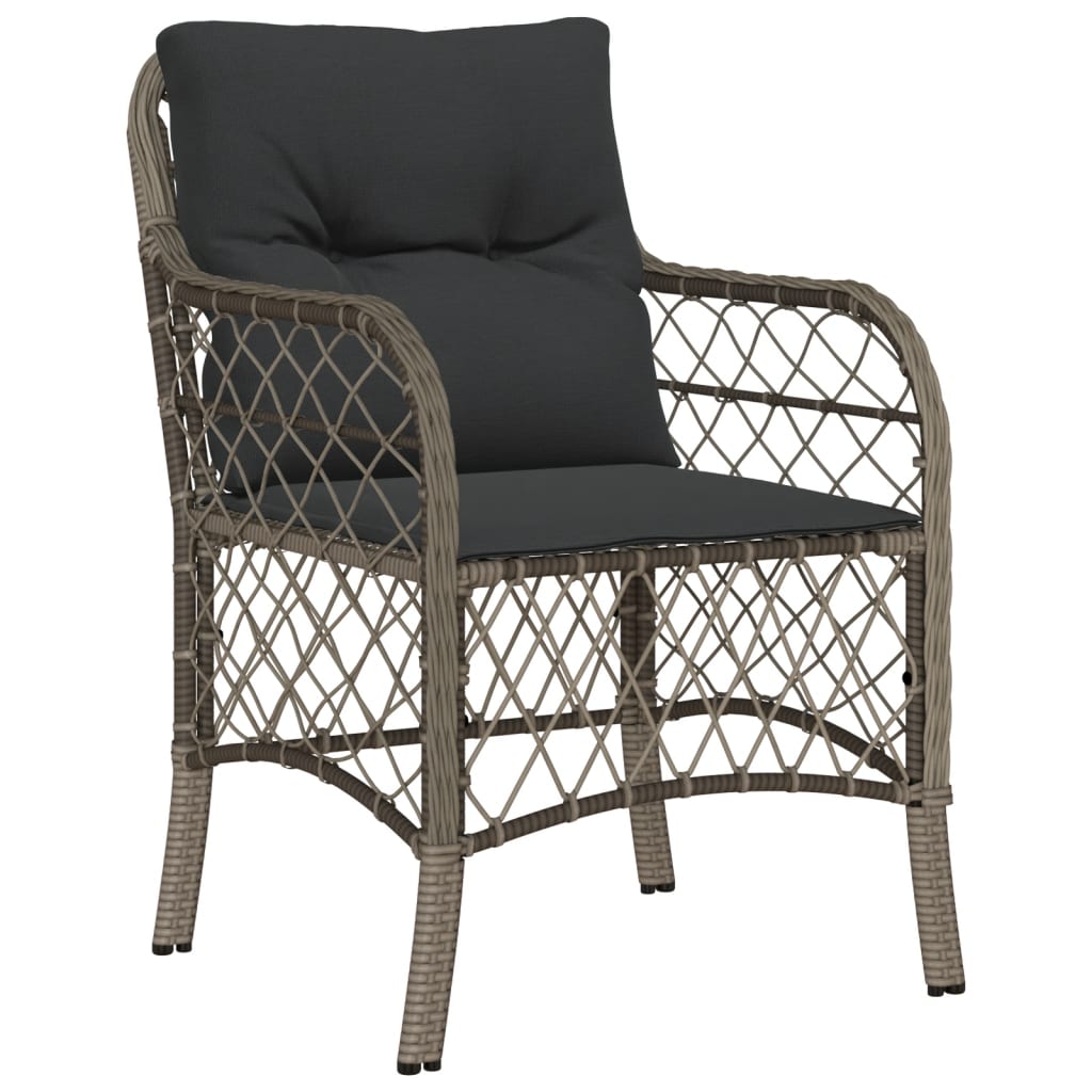 Set da Pranzo da Giardino 5 pz con Cuscini in Polyrattan Grigio | homemem39