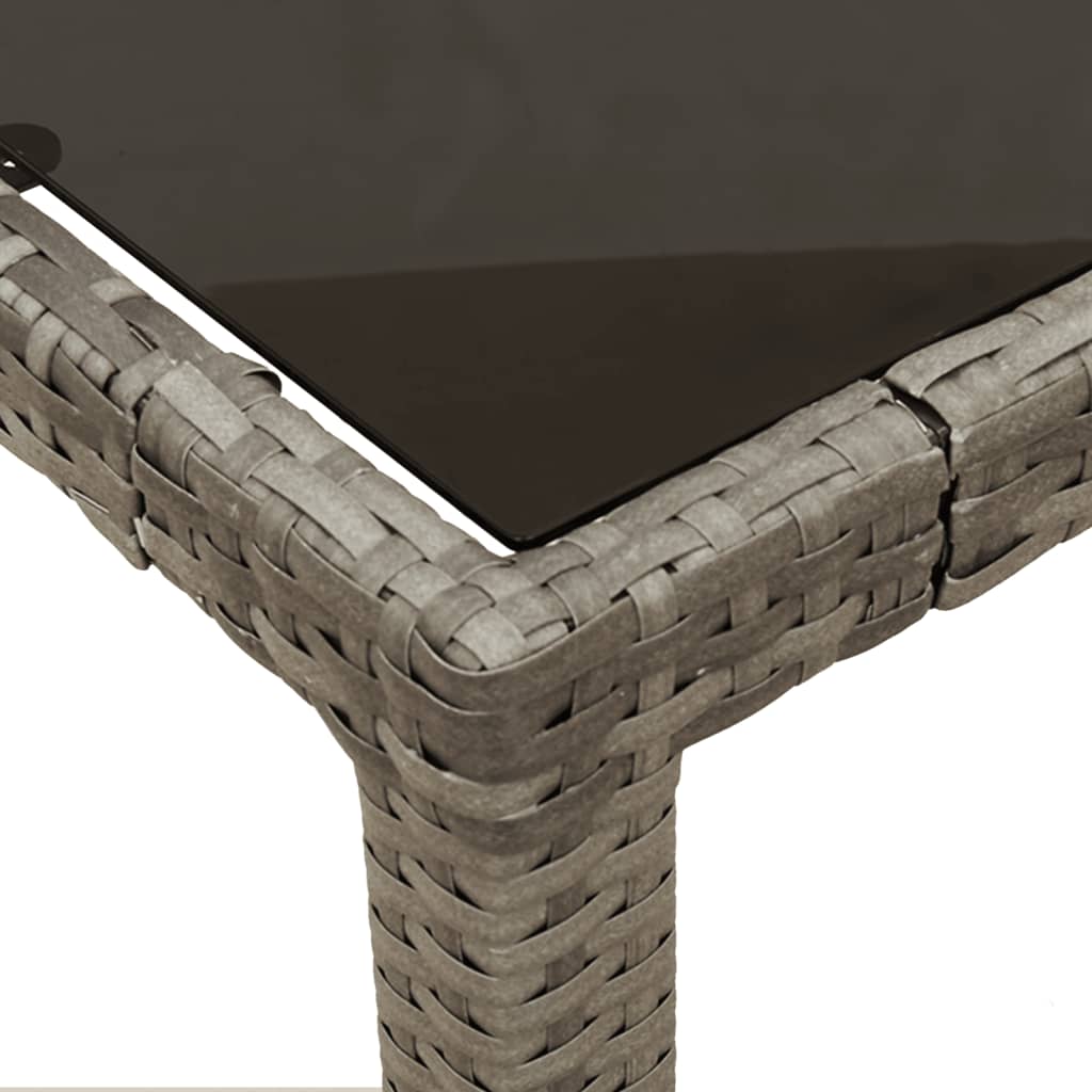 Set da Pranzo da Giardino 5 pz con Cuscini in Polyrattan Grigio | homemem39