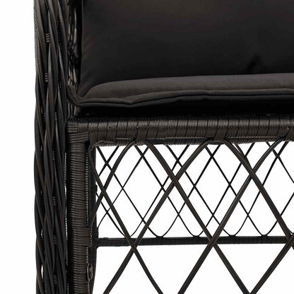 Set da Pranzo da Giardino 5 pz Nero con Cuscini in Polyrattan | homemem39