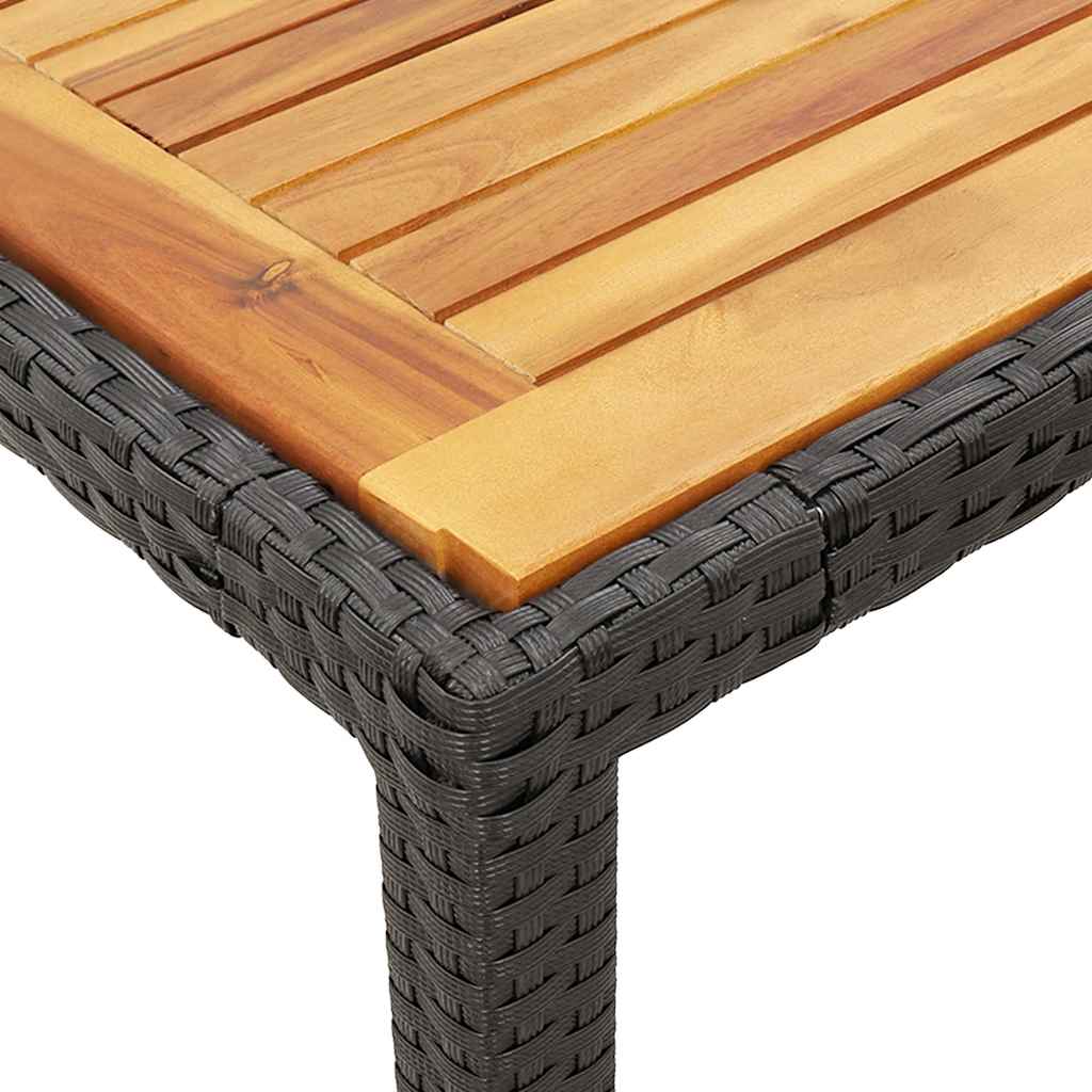 Set da Pranzo da Giardino 7 pz Nero con Cuscini in Polyrattan | homemem39