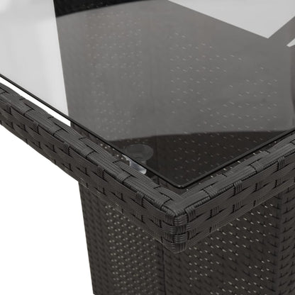 Set da Pranzo da Giardino 7 pz Nero con Cuscini in Polyrattan - homemem39