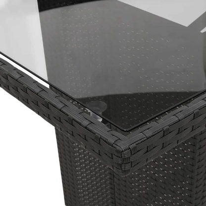 Set da Pranzo da Giardino 9 pz con Cuscini Nero in Polyrattan - homemem39