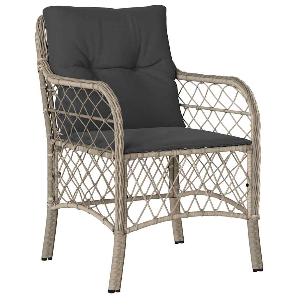 Set Pranzo da Giardino 9pz con Cuscini Grigio Chiaro Polyrattan - homemem39