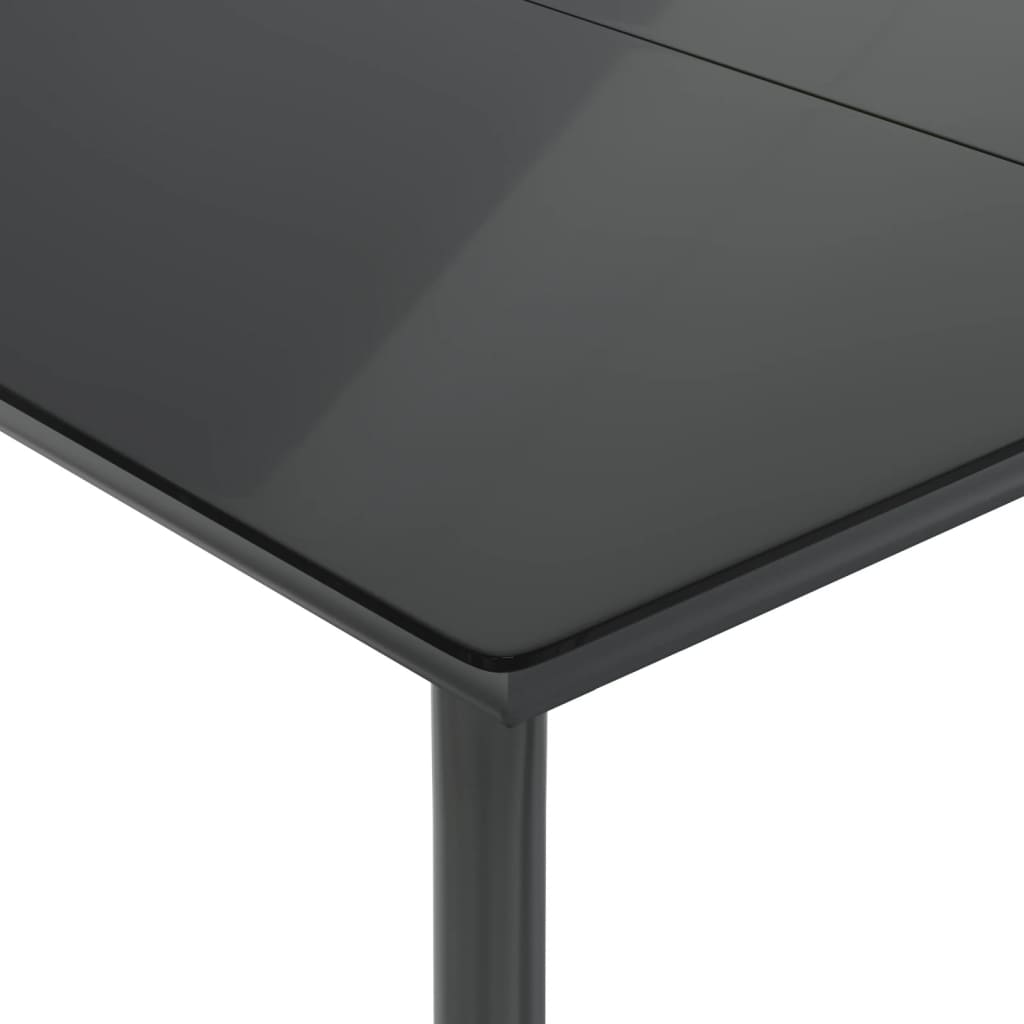 Set da Pranzo da Giardino 5 pz Nero con Cuscini in Polyrattan - homemem39