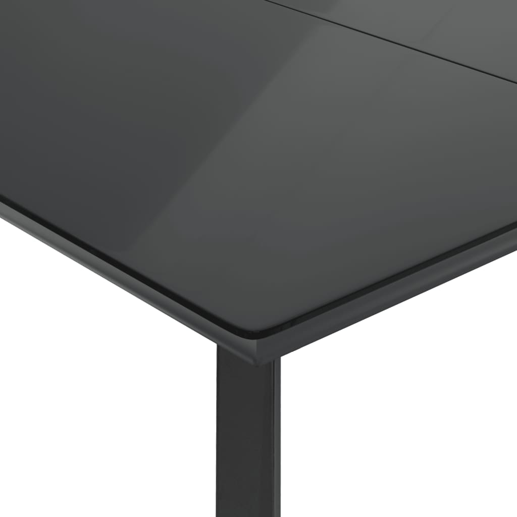 Set da Pranzo da Giardino 9 pz con Cuscini Nero in Polyrattan - homemem39