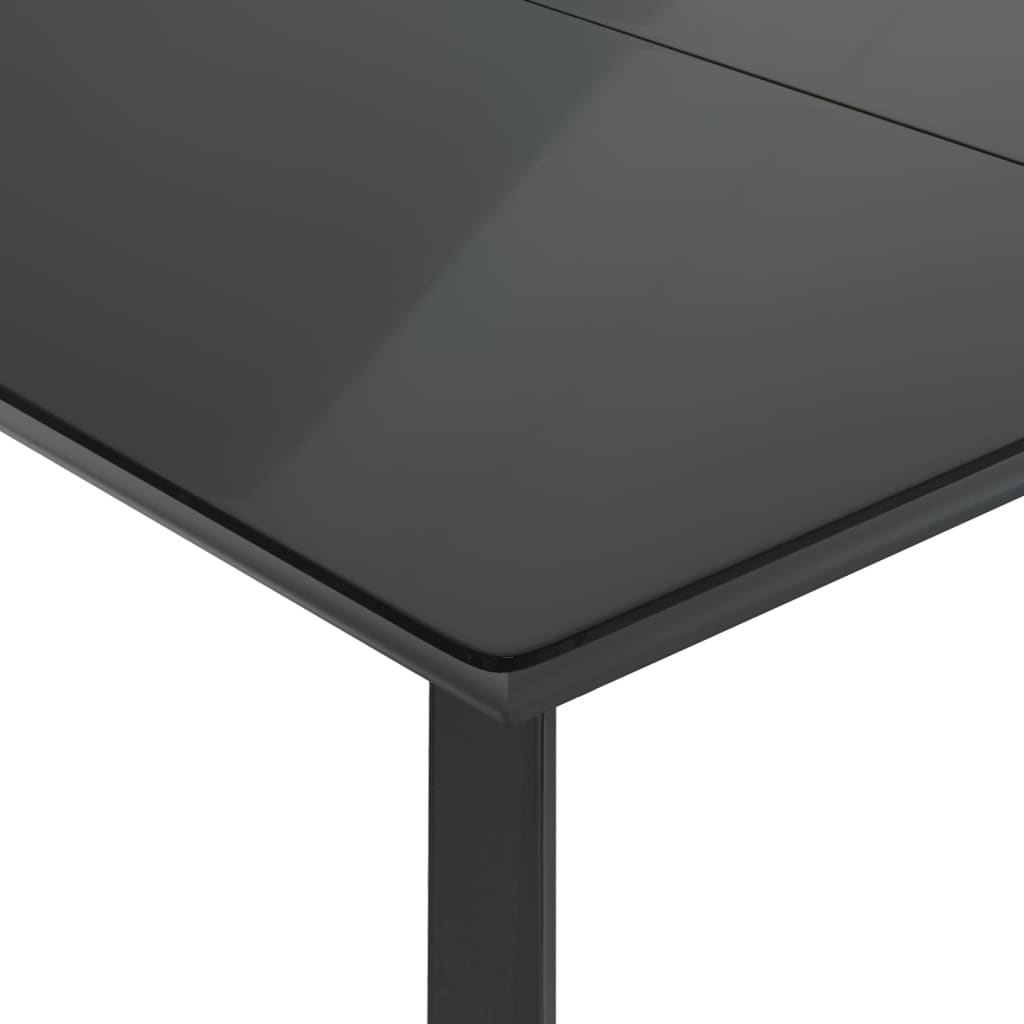 Set da Pranzo da Giardino 9 pz con Cuscini Nero in Polyrattan | homemem39