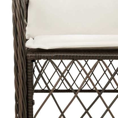Set da Pranzo da Giardino 7pz con Cuscini in Polyrattan Marrone | homemem39