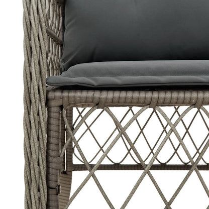 Set da Pranzo da Giardino 9 pz con Cuscini in Polyrattan Grigio - homemem39