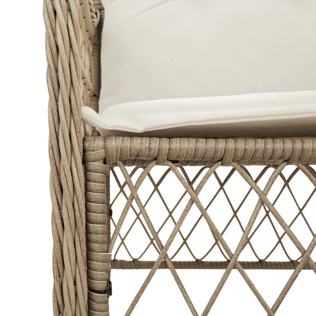 Set da Pranzo da Giardino 5 pz con Cuscini Beige in Polyrattan | homemem39