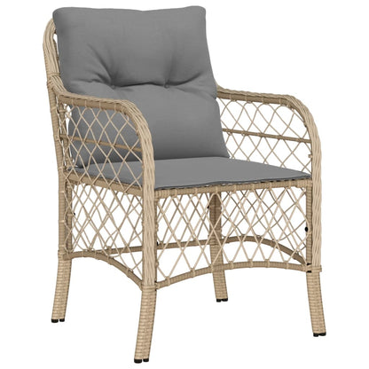 Set da Bistrò 3 pz con Cuscini Beige Misto in Polyrattan