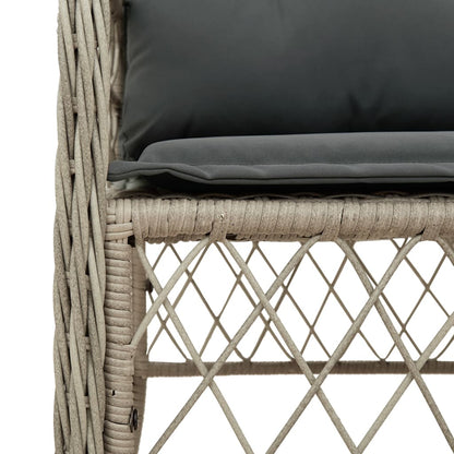 Set da Pranzo da Giardino 7 pz Cuscini Polyrattan Grigio Chiaro | homemem39