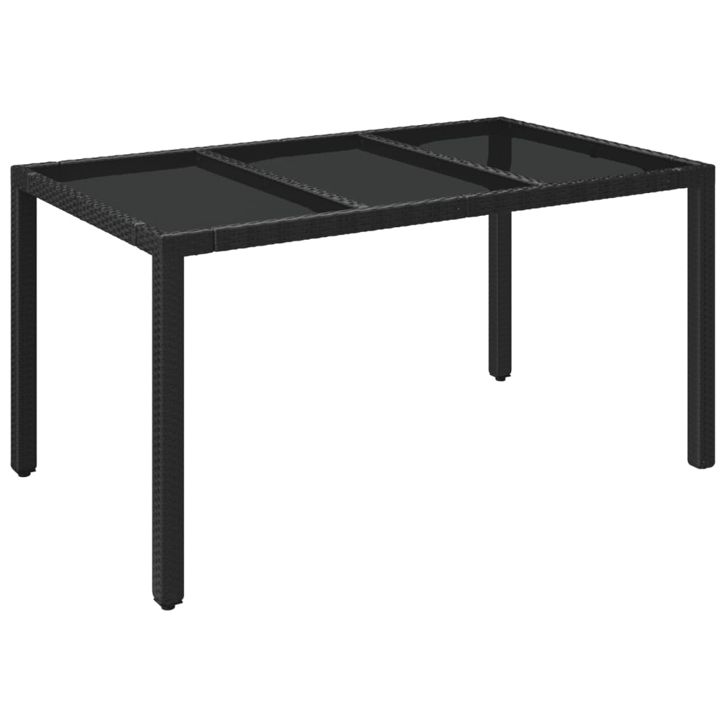 Set da Pranzo da Giardino 7 pz Nero con Cuscini in Polyrattan | homemem39