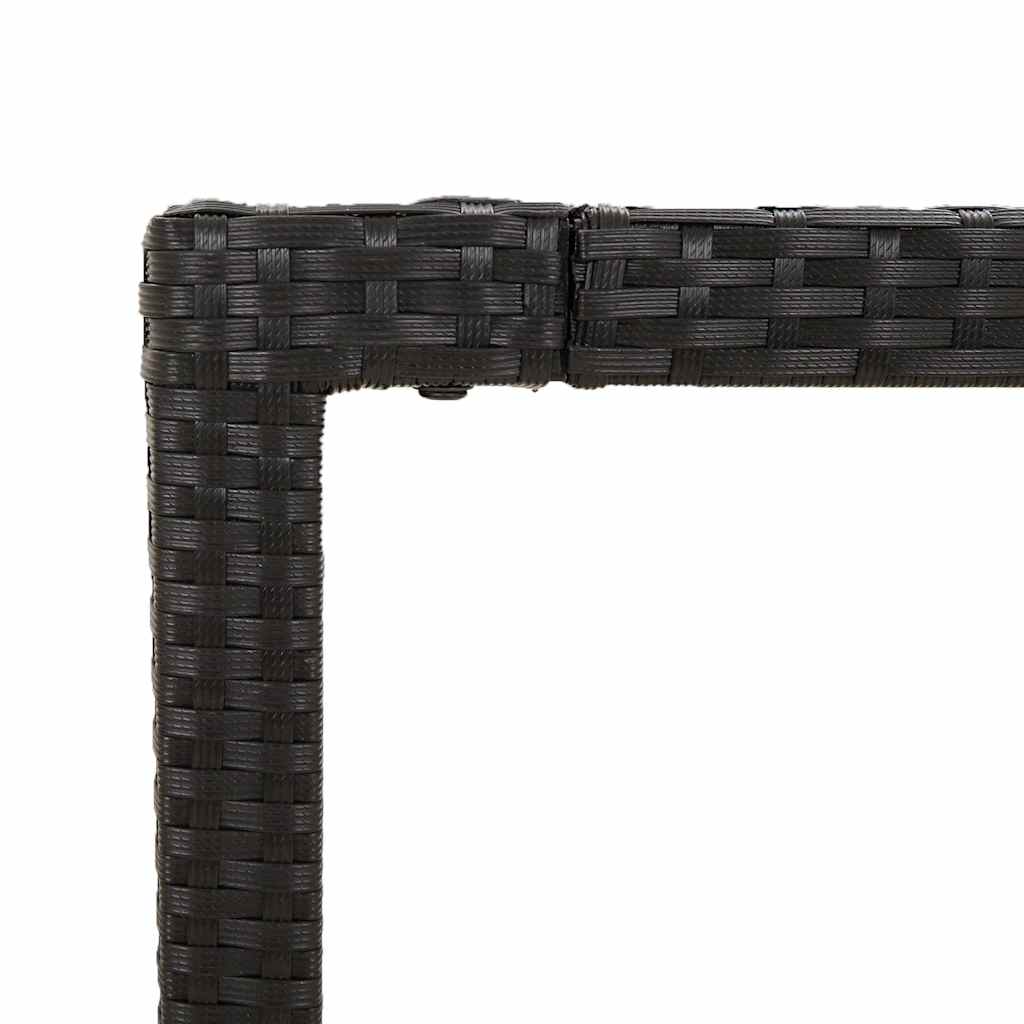 Set da Pranzo da Giardino 3 pz con Cuscini Nero in Polyrattan | homemem39