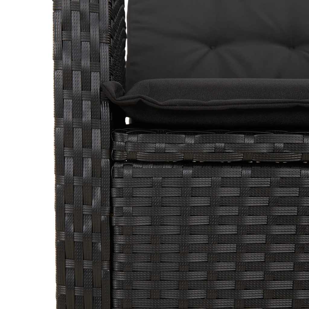 Set da Pranzo da Giardino 5 pz Nero con Cuscini in Polyrattan | homemem39