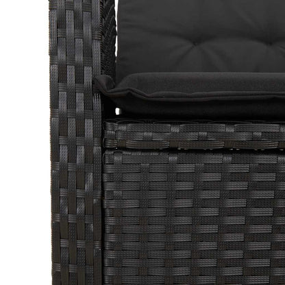 Set da Pranzo da Giardino 5 pz Nero con Cuscini in Polyrattan | homemem39
