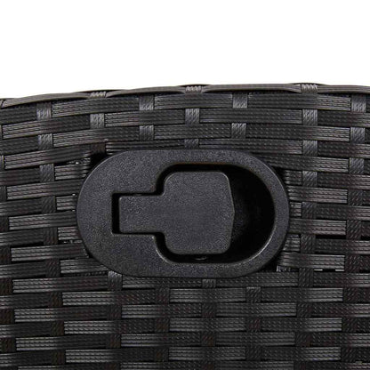 Set da Pranzo da Giardino 5 pz Nero con Cuscini in Polyrattan | homemem39