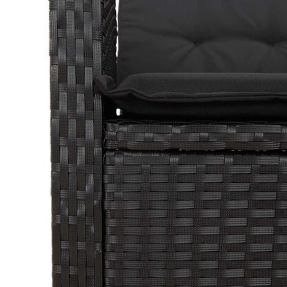 Set da Pranzo da Giardino 5 pz Nero con Cuscini in Polyrattan | homemem39