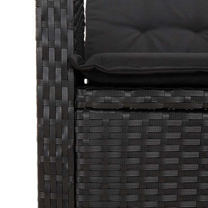 Set da Pranzo da Giardino 7 pz Nero con Cuscini in Polyrattan | homemem39