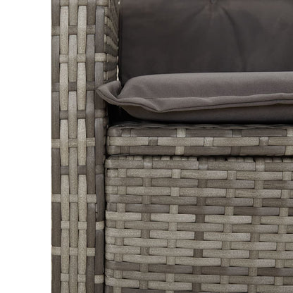 Set da Pranzo da Giardino 9 pz con Cuscini in Polyrattan Grigio | homemem39