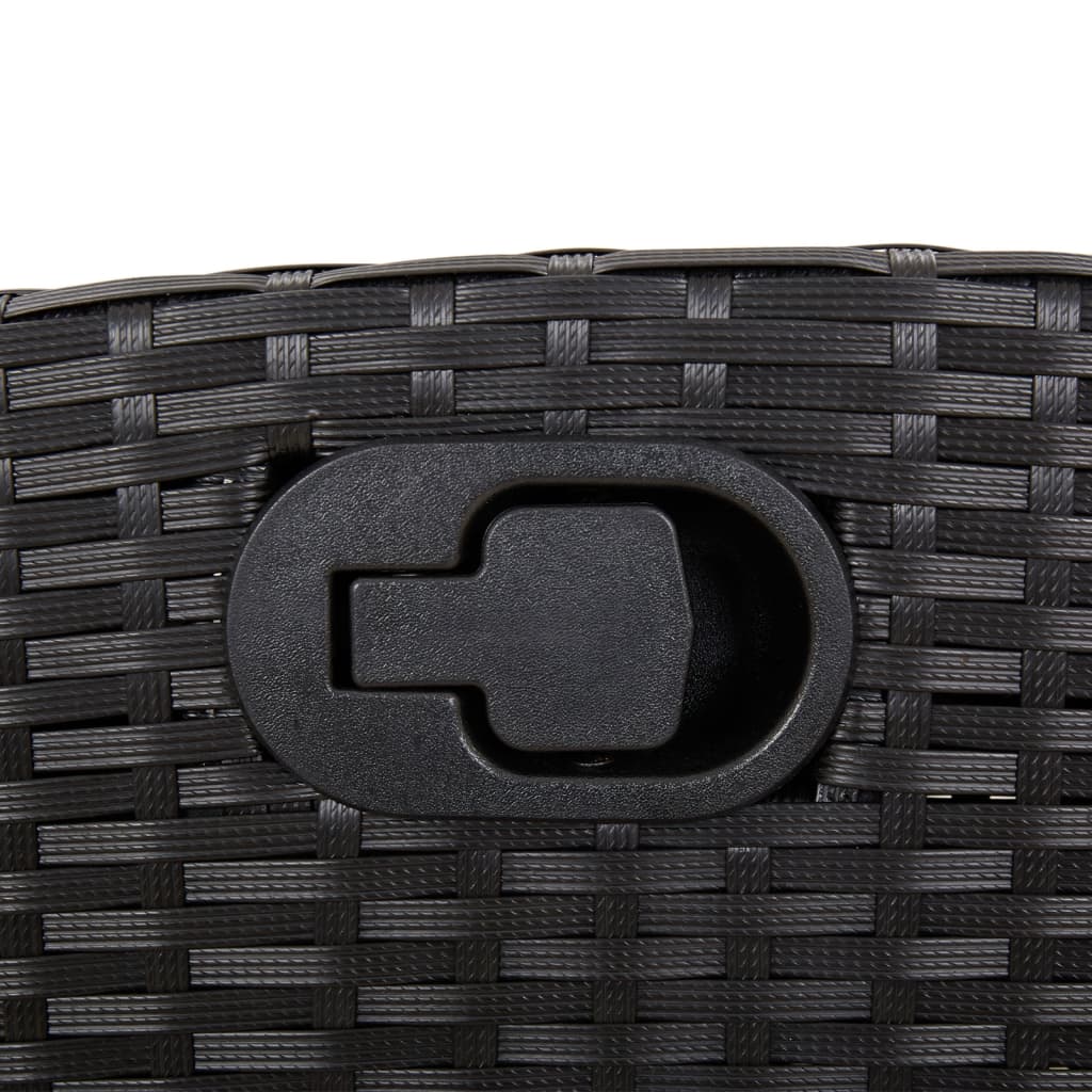 Set da Pranzo da Giardino 9 pz con Cuscini Nero in Polyrattan | homemem39