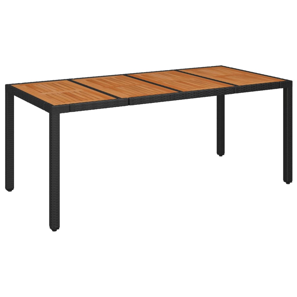 Set da Pranzo da Giardino 7 pz Nero con Cuscini in Polyrattan | homemem39