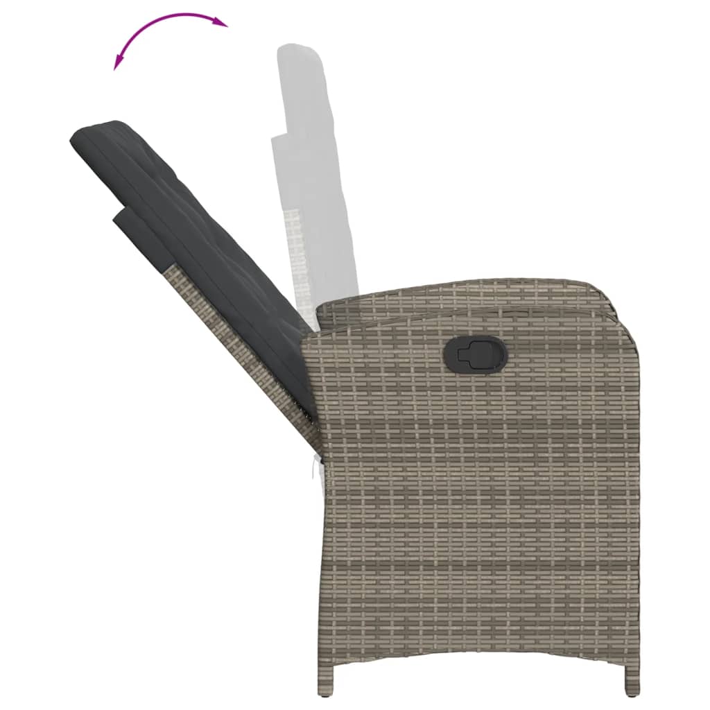 Set da Pranzo da Giardino 9 pz con Cuscini in Polyrattan Grigio | homemem39