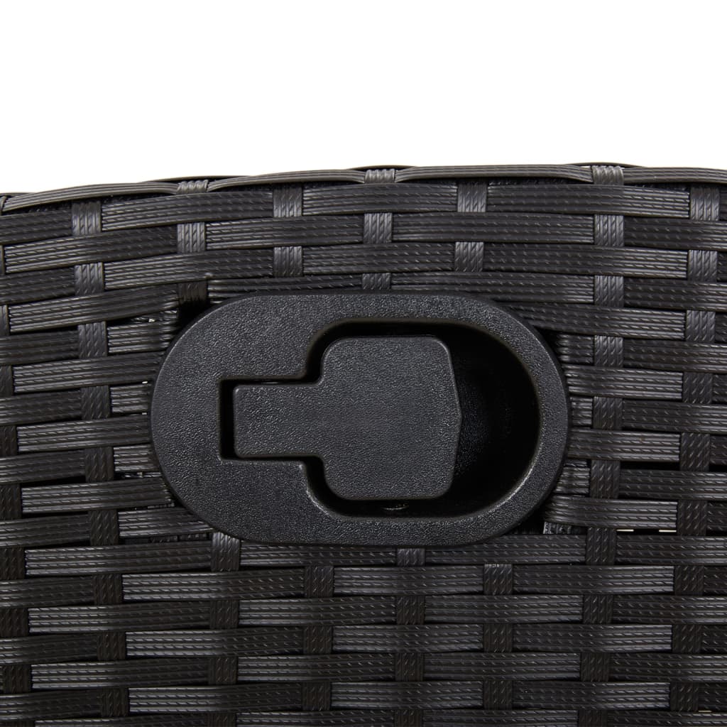 Set da Pranzo da Giardino 7 pz Nero con Cuscini in Polyrattan | homemem39