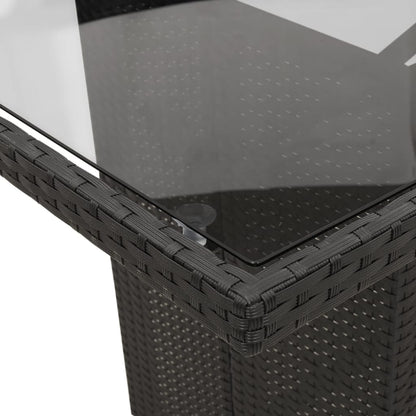 Set da Pranzo da Giardino 9 pz con Cuscini Nero in Polyrattan - homemem39