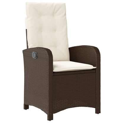 Set da Pranzo da Giardino 7pz con Cuscini in Polyrattan Marrone | homemem39