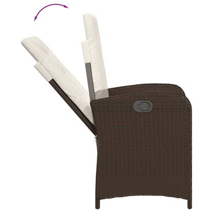 Set da Pranzo da Giardino 9pz con Cuscini Marrone in Polyrattan | homemem39