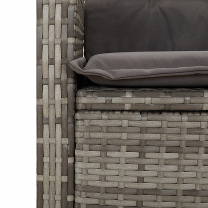 Set da Pranzo da Giardino 9 pz con Cuscini in Polyrattan Grigio - homemem39