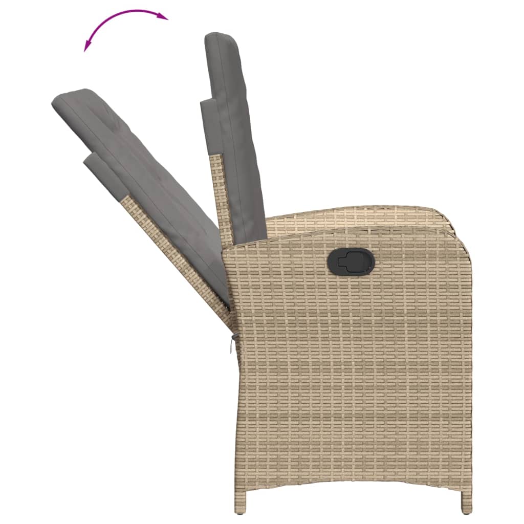 Set Pranzo da Giardino 9 pz con Cuscini Beige Misto Polyrattan | homemem39