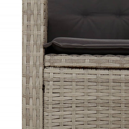 Set Pranzo da Giardino 9pz con Cuscini Grigio Chiaro Polyrattan - homemem39