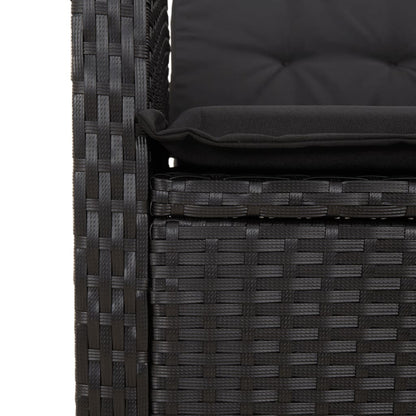 Set da Pranzo da Giardino 9 pz con Cuscini Nero in Polyrattan | homemem39