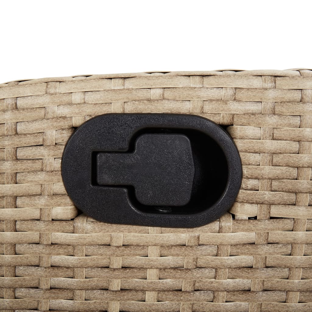 Set da Pranzo da Giardino 9 pz con Cuscini Beige in Polyrattan | homemem39