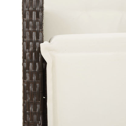 Set da Pranzo da Giardino 7pz con Cuscini in Polyrattan Marrone | homemem39