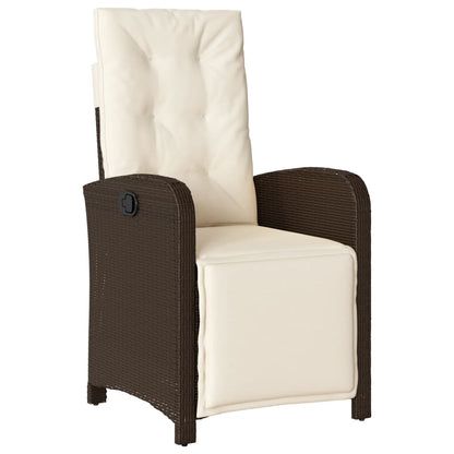 Set da Pranzo da Giardino 9pz con Cuscini Marrone in Polyrattan | homemem39